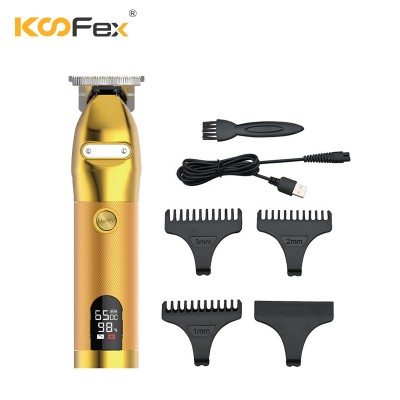 Newborn High Quality Men Electric Cordless Gold LCD Display Strong Watts Power Trimmer Hair Clipper//